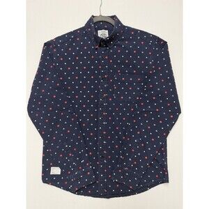 Visvim Cubism Shirt Mens XL Blue Button Down Polka Dot Made in Japan Button Down